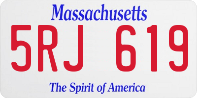 MA license plate 5RJ619