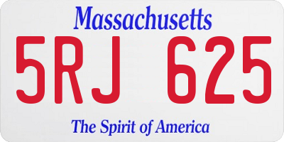 MA license plate 5RJ625