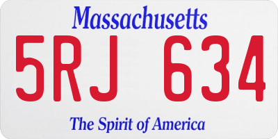 MA license plate 5RJ634