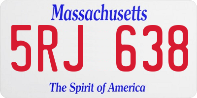 MA license plate 5RJ638