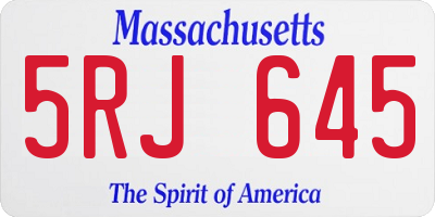 MA license plate 5RJ645