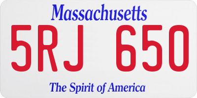 MA license plate 5RJ650