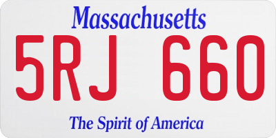 MA license plate 5RJ660