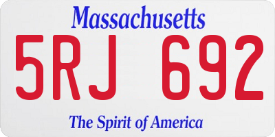 MA license plate 5RJ692