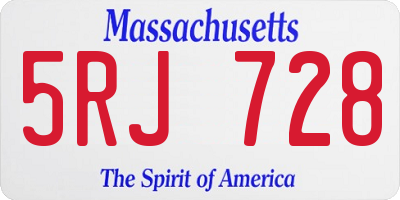 MA license plate 5RJ728