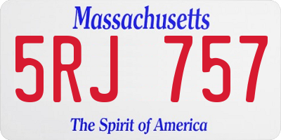 MA license plate 5RJ757