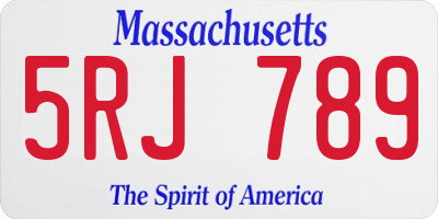 MA license plate 5RJ789