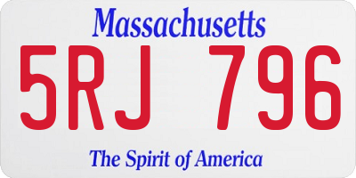 MA license plate 5RJ796