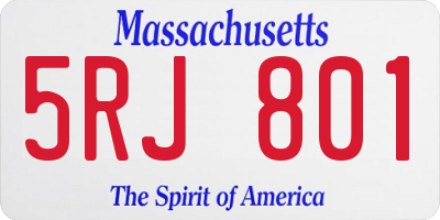 MA license plate 5RJ801