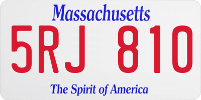 MA license plate 5RJ810