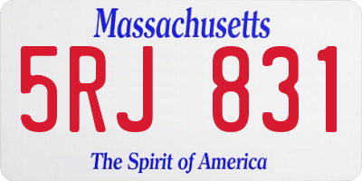 MA license plate 5RJ831