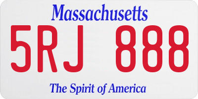MA license plate 5RJ888