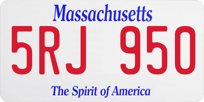 MA license plate 5RJ950