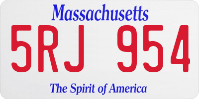 MA license plate 5RJ954