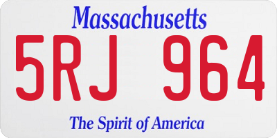 MA license plate 5RJ964