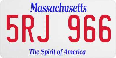 MA license plate 5RJ966