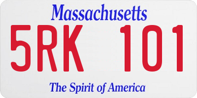 MA license plate 5RK101