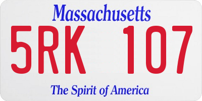 MA license plate 5RK107