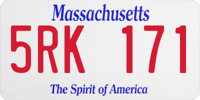 MA license plate 5RK171