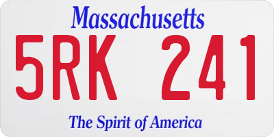 MA license plate 5RK241