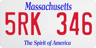 MA license plate 5RK346
