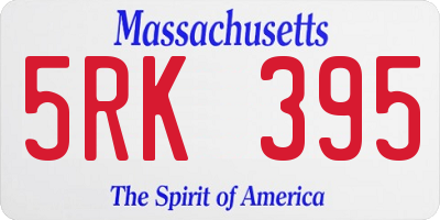 MA license plate 5RK395