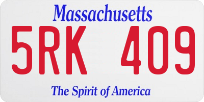 MA license plate 5RK409