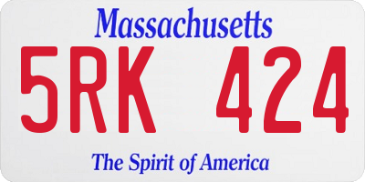 MA license plate 5RK424