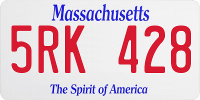 MA license plate 5RK428
