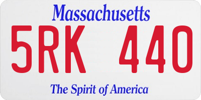 MA license plate 5RK440