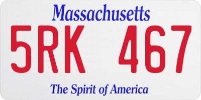 MA license plate 5RK467