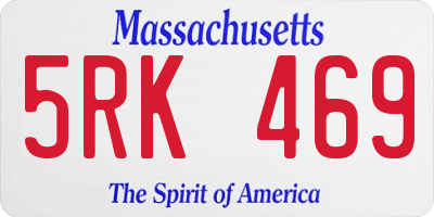 MA license plate 5RK469