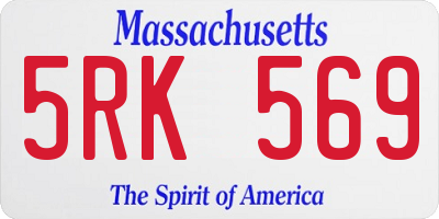 MA license plate 5RK569