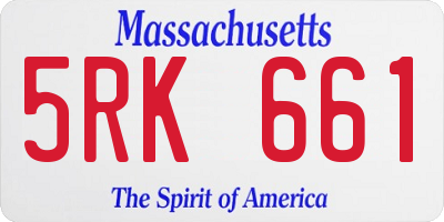 MA license plate 5RK661