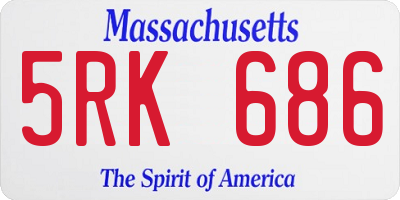 MA license plate 5RK686