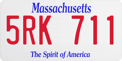 MA license plate 5RK711