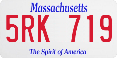MA license plate 5RK719