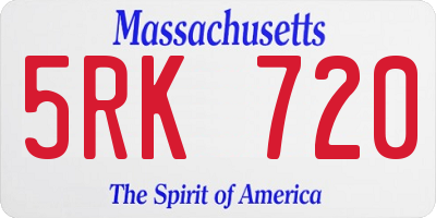 MA license plate 5RK720