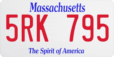 MA license plate 5RK795