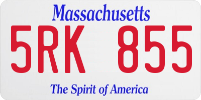 MA license plate 5RK855