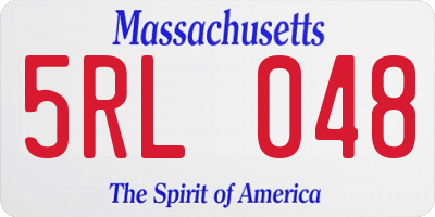 MA license plate 5RL048