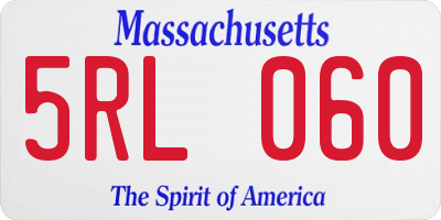 MA license plate 5RL060