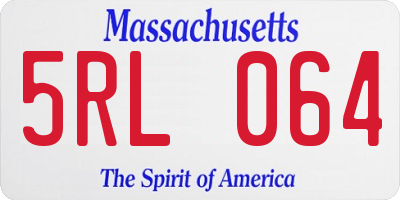 MA license plate 5RL064