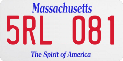 MA license plate 5RL081