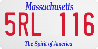 MA license plate 5RL116