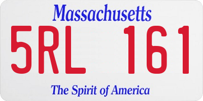 MA license plate 5RL161