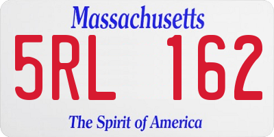 MA license plate 5RL162