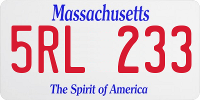 MA license plate 5RL233