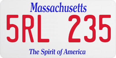 MA license plate 5RL235