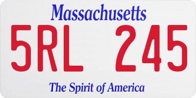 MA license plate 5RL245